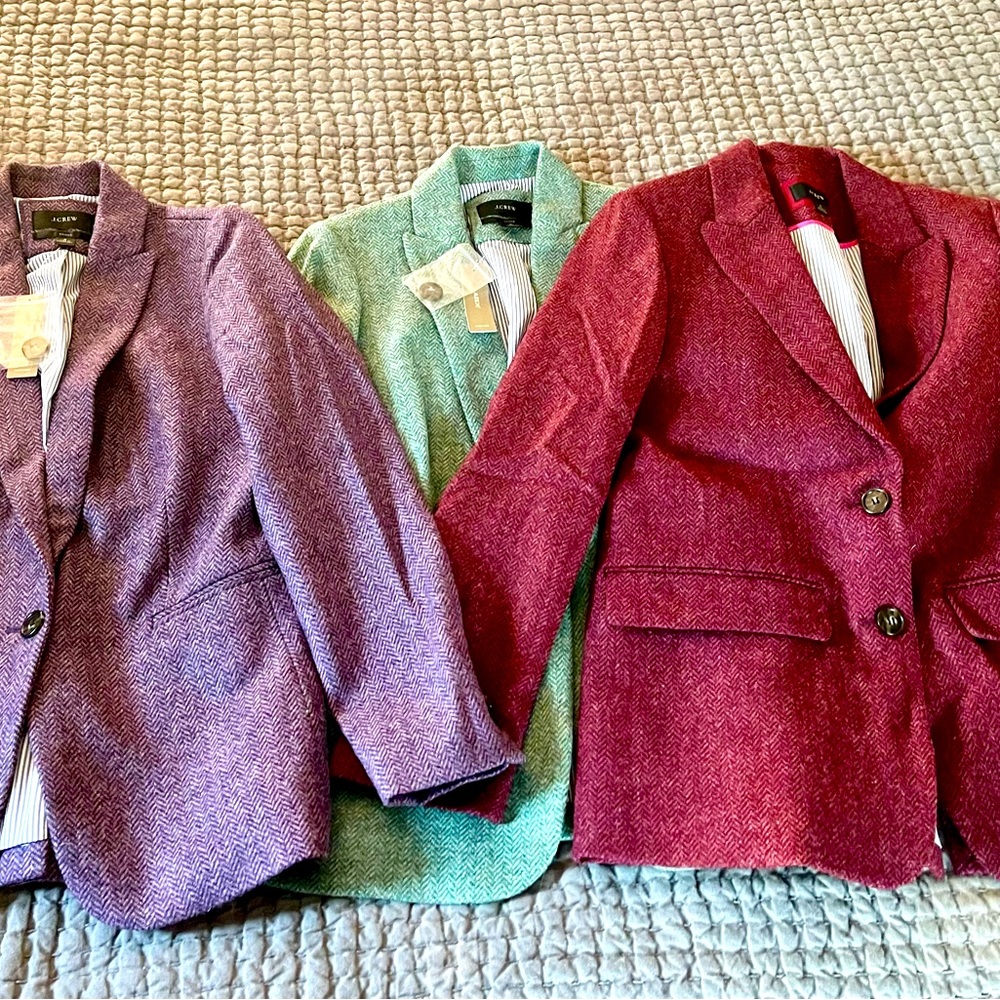 J Crew Tweed Blazers (x3)